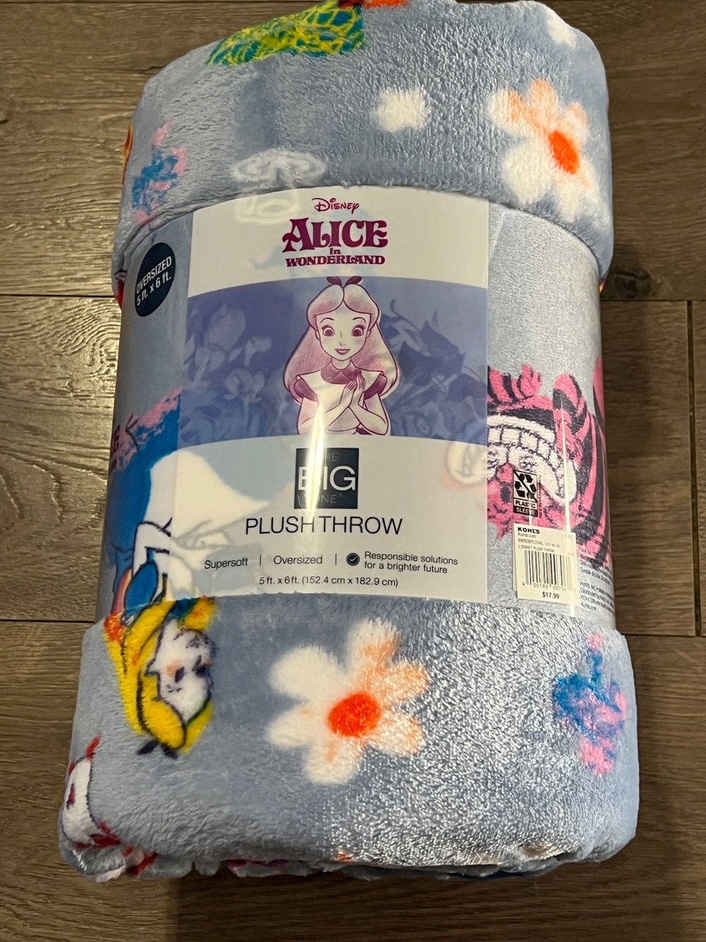 Disney Alice In Wonderland The Big One Plush Throw New